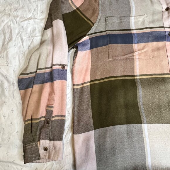 Lucky Brand Women Plaid Button-Up Shirt XL Multi-Color Viscose Modal Casual - Picture 6 of 16